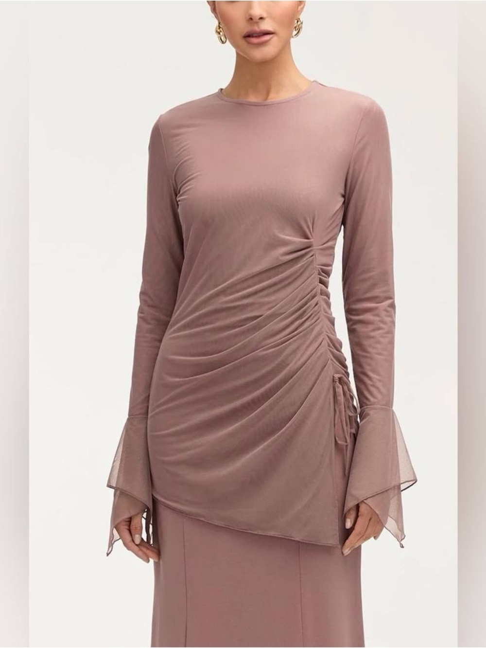 Veiled Collection Monica Side Slit Top in Twilight Mauve